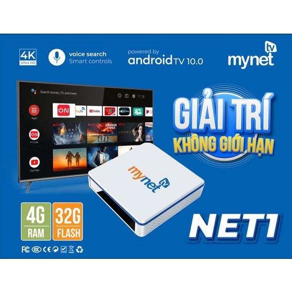 MYNET TV 4H – RAM 4G, ROM 32G, ANDROID 10, BLUETOOTH – TOP TV BOX KHỦNG NHẤT 2021