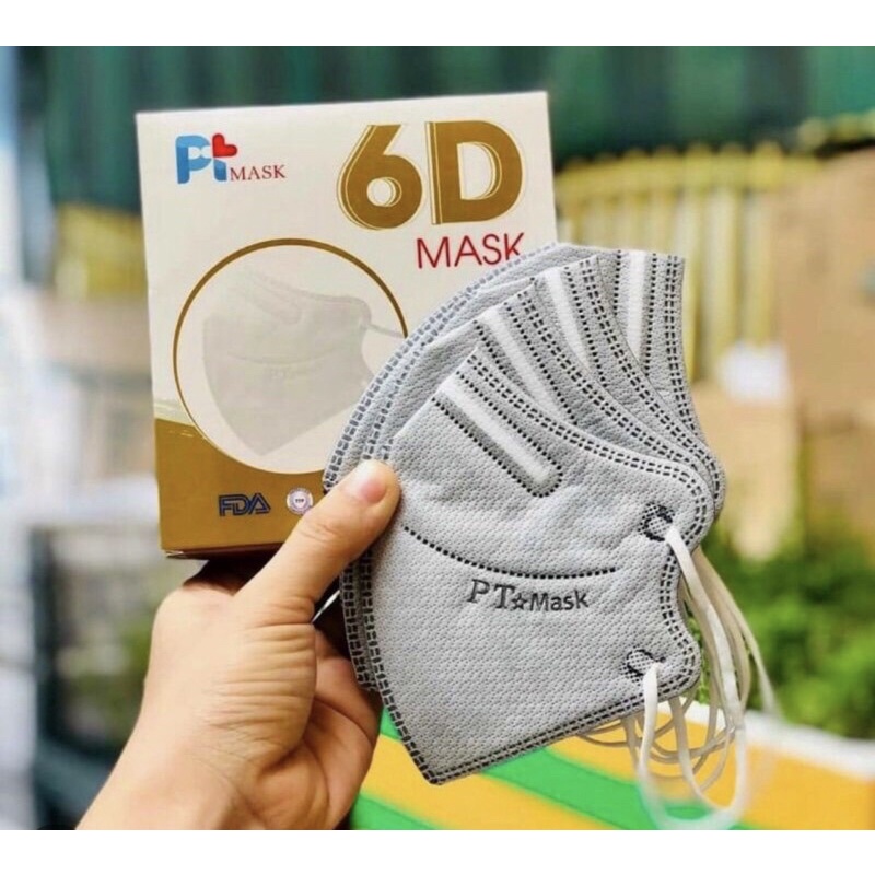 set 50 cái khẩu trang 6d PT mask, 5 lớp dầy mịn, khẩu trang 6d Phương Tuyến