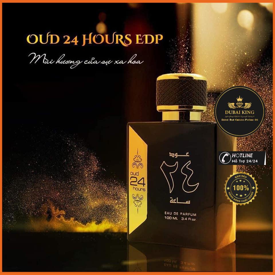 NƯỚC HOA DUBAI OUD 24 HOUR UNISEX nam nữ xài được-Tone nam Ngọt nhẹ-Gỗ