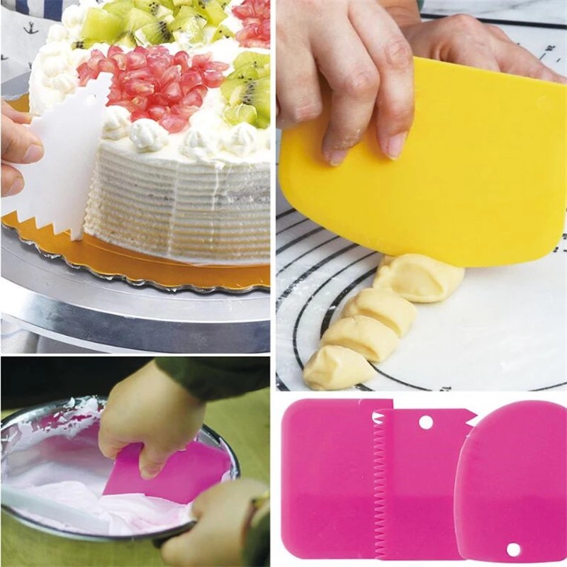 Set 3 Dao Cắt Vét Bột Bằng Nhựa Đa Năng