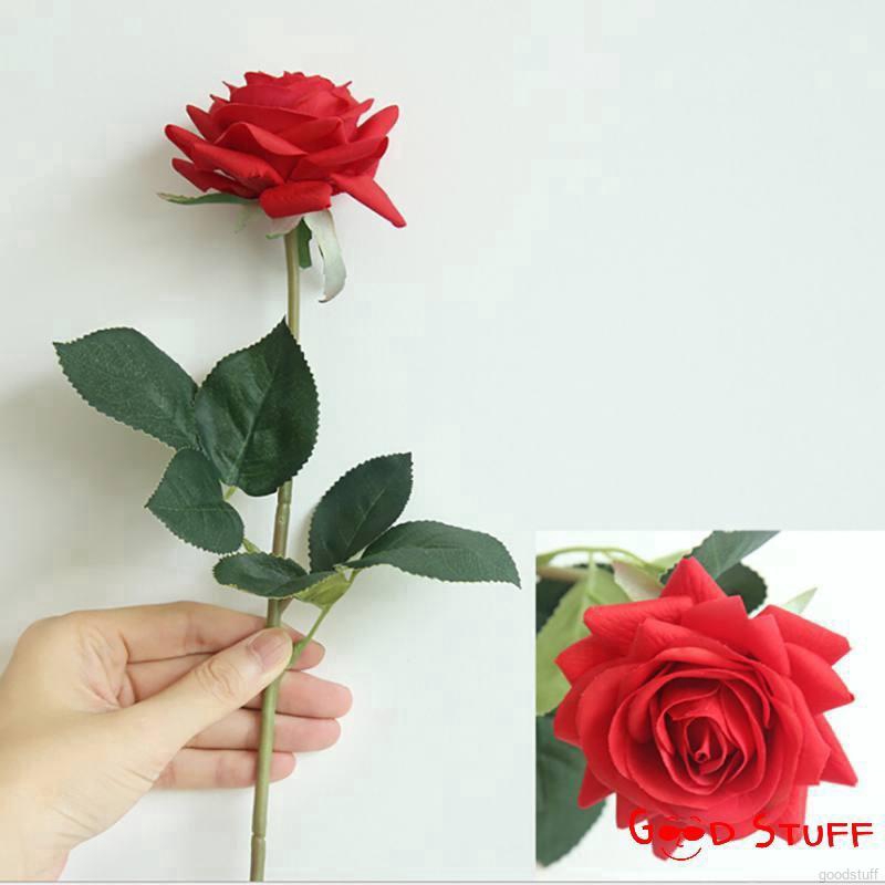 1pcs Bó hoa hồng giả nhiều màu tùy chọn trang trí không gian đẹp mắt