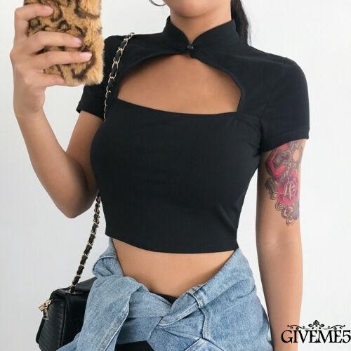 Áo thun hở rốn phong cách mùa hè quyến rũ cho nữ