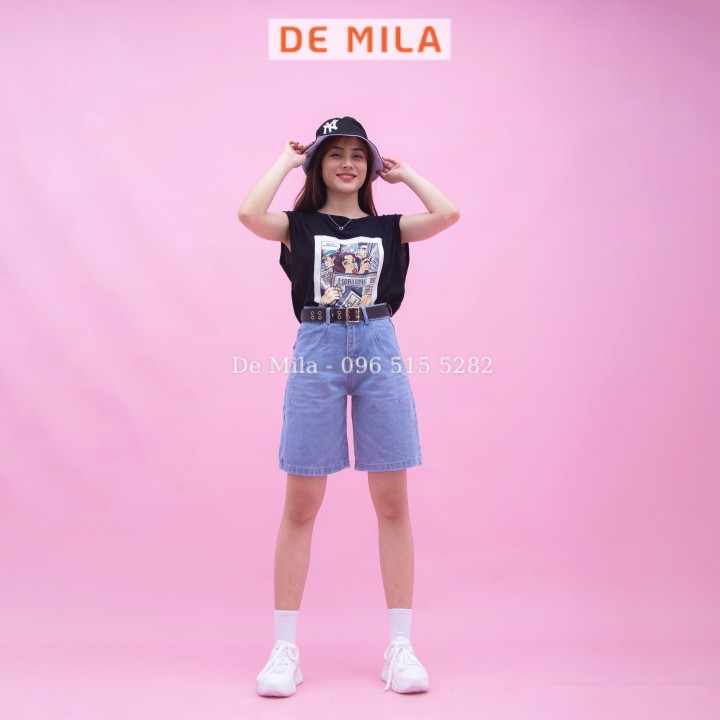 Quần jean ngố nữ De Mila cao cấp, quần short nữ cạp cao, Hàng Loại 1 chất dày đẹp Hàng Loại 1- QJN029 | BigBuy360 - bigbuy360.vn