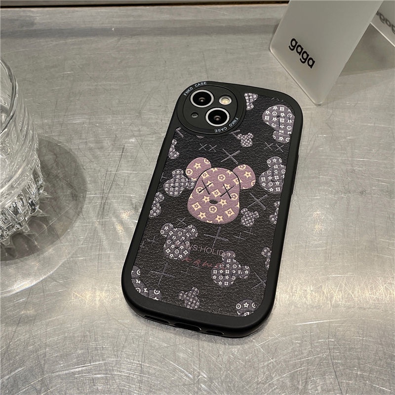 Ốp Điện Thoại Silicon Họa Tiết Đầu Gấu Tròn Dễ Thương Cho iPhone 12 13 11 Pro Max X Xs Max Xr 7 8 Plus Blx4