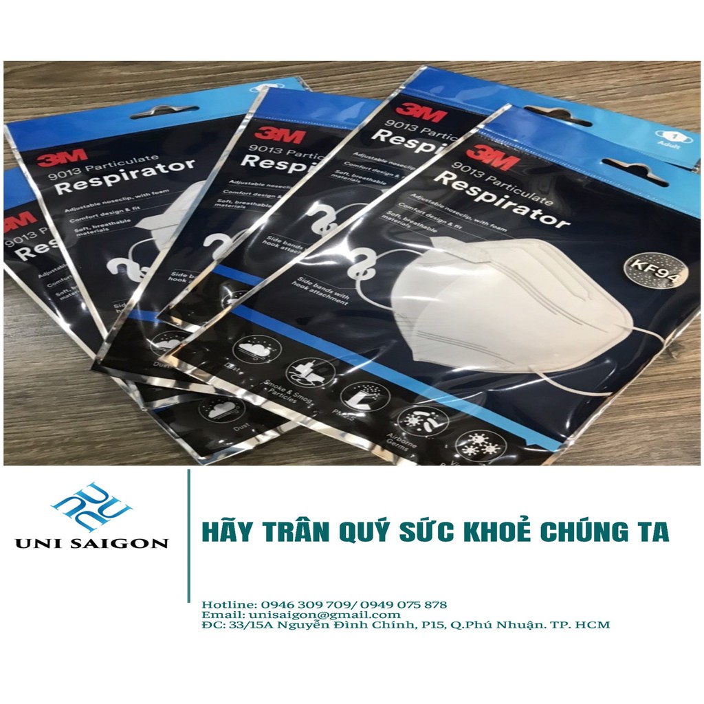 Khẩu trang 3M Trắng 9013 KF94 - đạt chuẩn KF94, Ngăn ngừa bụi mịn PM2.5