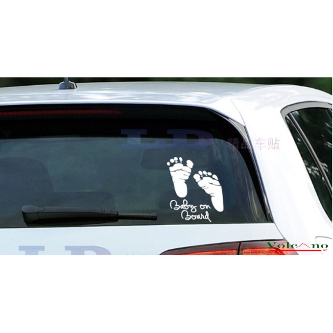 Decal dán xe hình bàn chân- decal dán trang trí xe