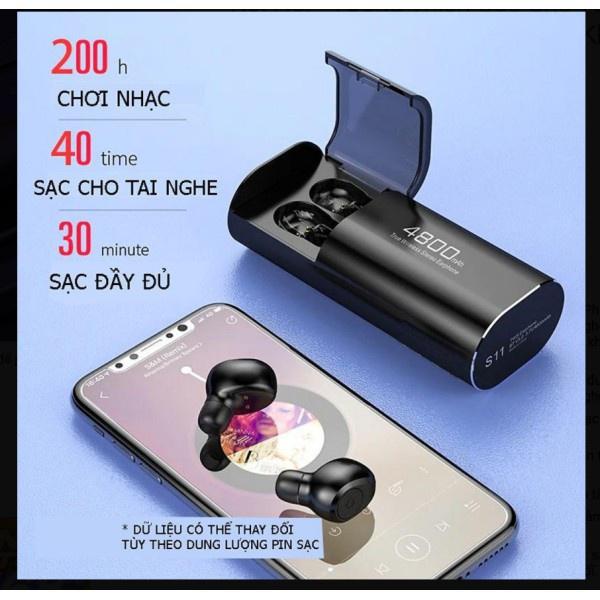 Tai Nghe Bluetooth 5.0 TWS  S11 Kháng Nước  Pin Dự Phòng 4800mAh Tương Thích Cả IOS/Android