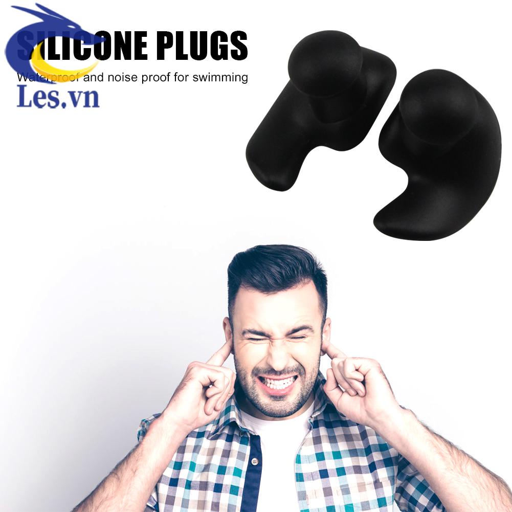 1 Cặp Nút Bịt Tai Bằng Silicone Chống Thấm Nước Tiện Dụng Khi Đi Bơi
