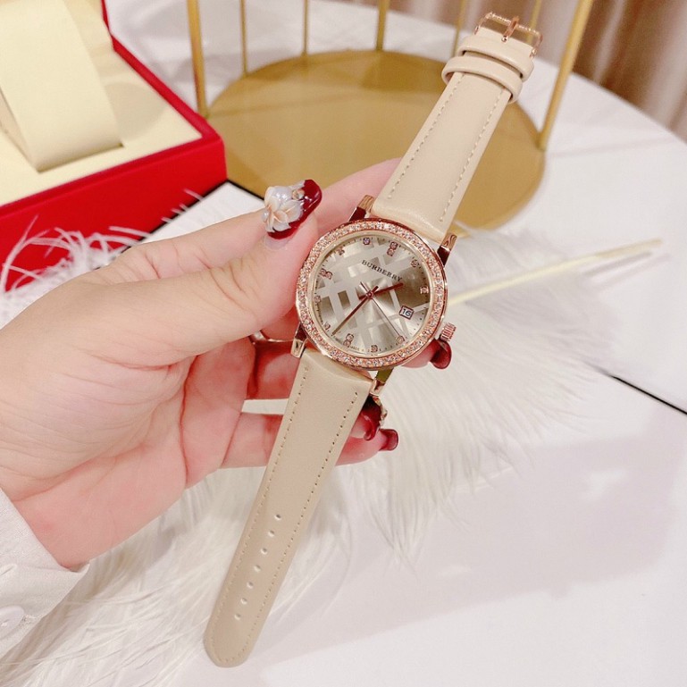 đồng hồ nữ đẹp Burberry đeo tay dây da PU thời trang hàng đẹp cao cấp chống  nước bảo hành 12 tháng -DH11