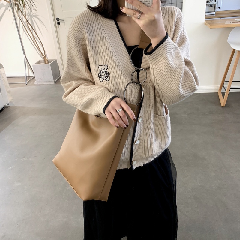 Túi tote da cỡ lớn đeo một vai nữ túi nữ mới mùa thu và mùa đông túi xách 326