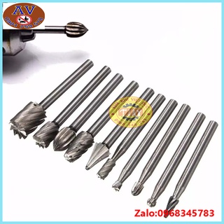 Bộ 10 mũi khắc, mài, làm lũa HSS cao cấp
