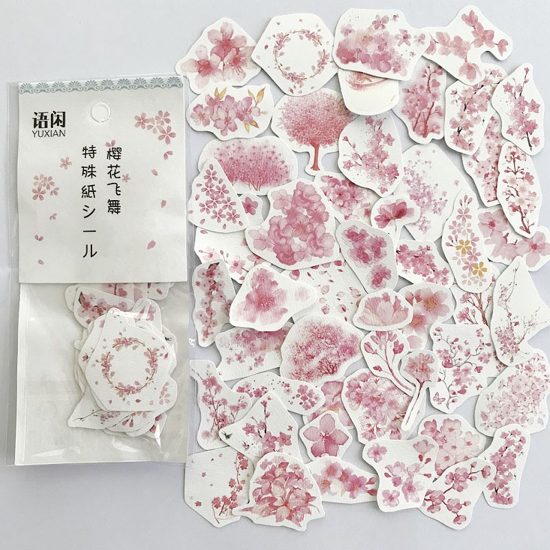 Gói 50 sticker giấy trang trí planner STG088 Gachini