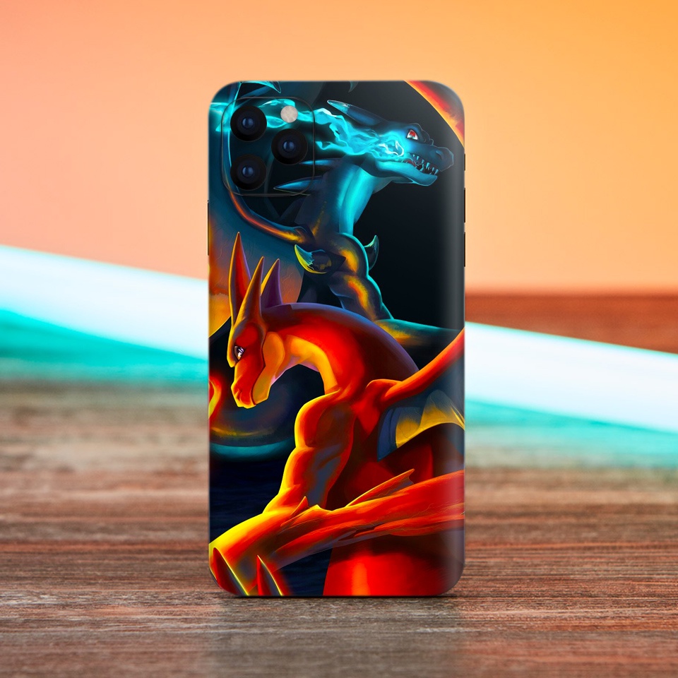 Miếng Dán Skin Điện Thoại In Hình Mega Charizard - Pokemon Cho Các Dòng Máy