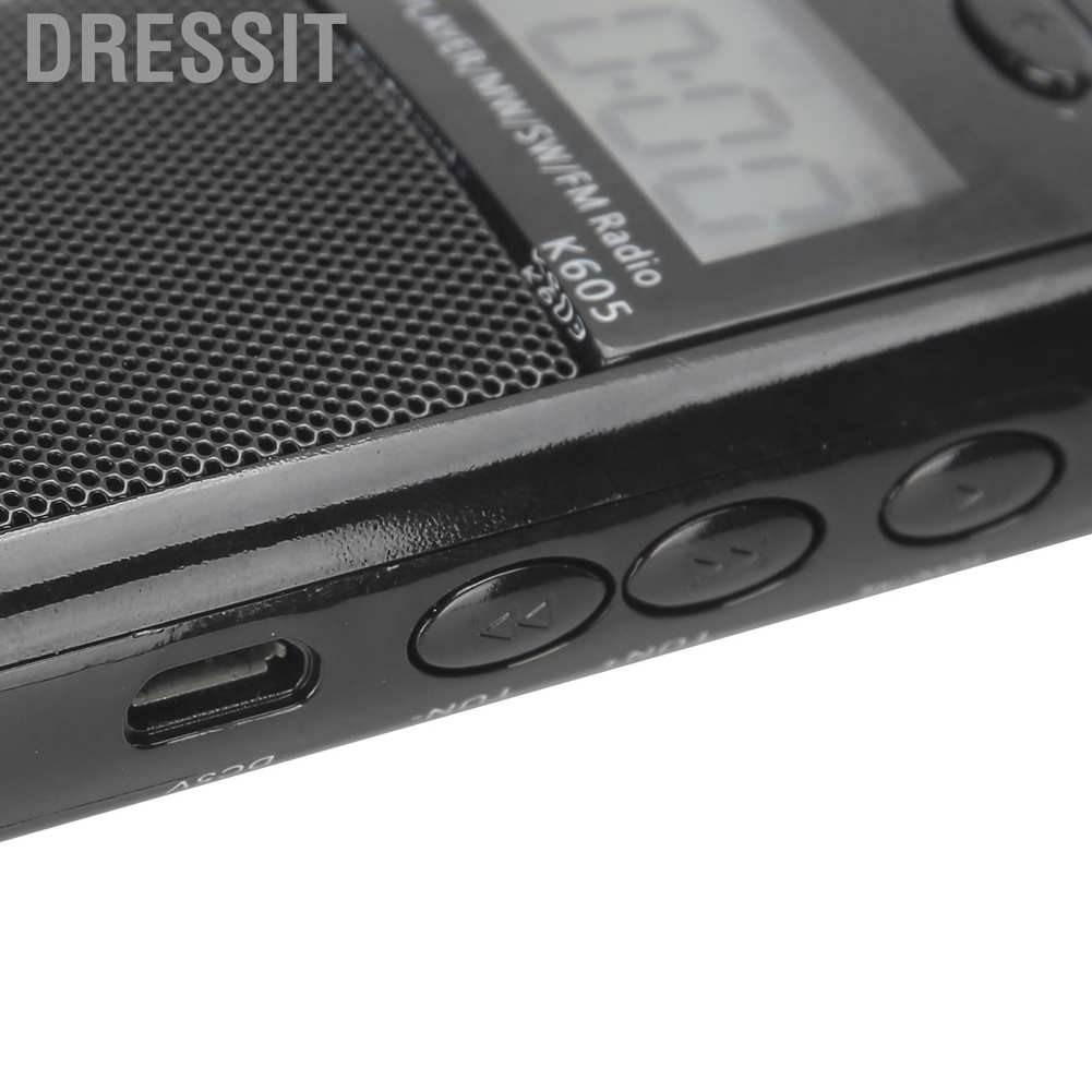 Máy nghe nhạc MP3 Dressit K‑605 mini kỹ thuật số tích hợp radio màn hình hiển thị LCD và tai nghe