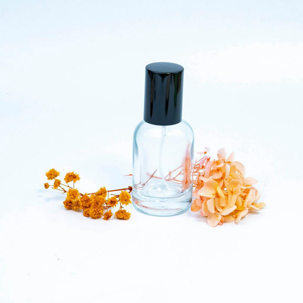 Chai lọ chiết nước hoa thủy tinh kiểu Le LB nắp đen 30ml dạng phun sương!