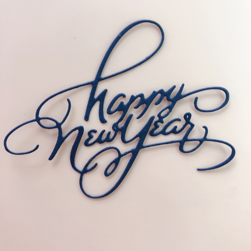 Khuôn Cắt Giấy Làm Từ Kim Loại Hình Chữ Happy New Year Trang Trí Scrapbook