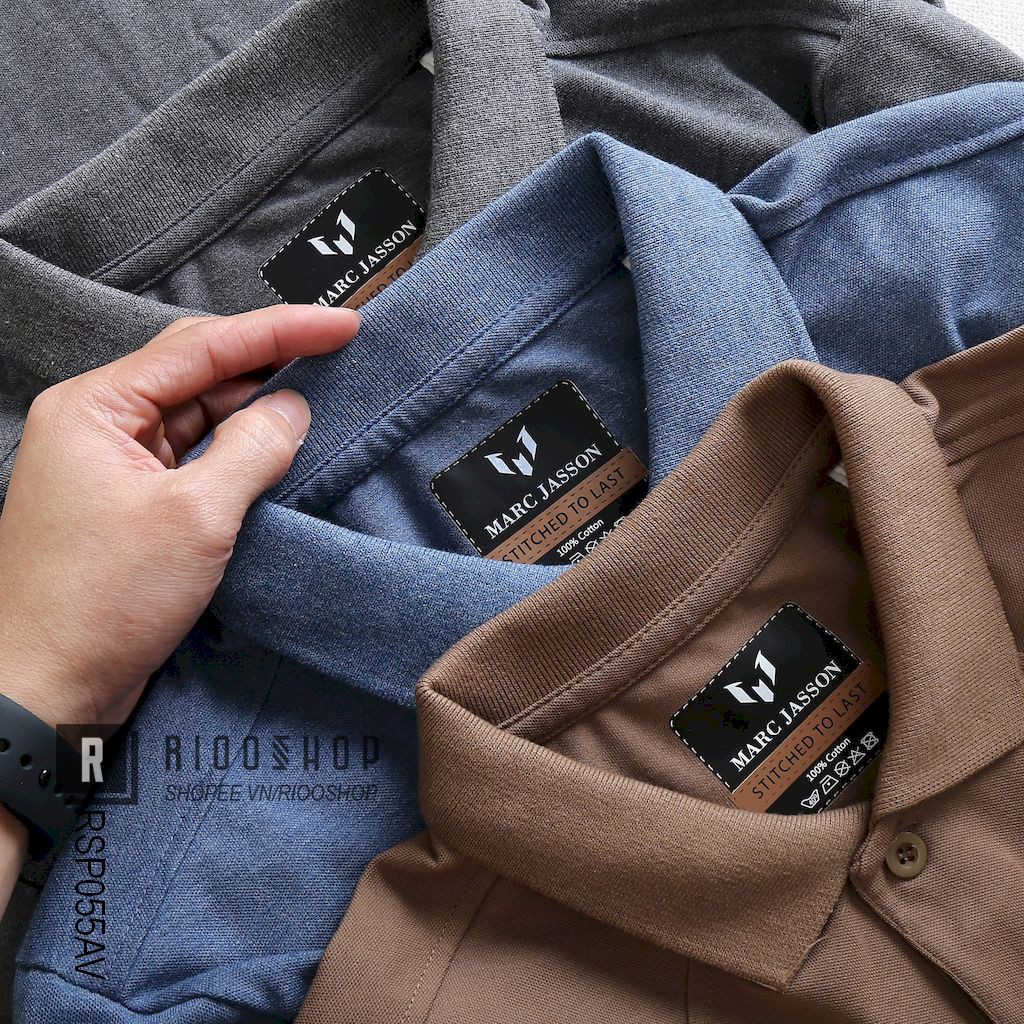 Áo polo trơn, áo thun nam có cổ polo đẹp basic một màu form rộng Marc RSP055AV có size lớn big size xxl Riooshop | BigBuy360 - bigbuy360.vn