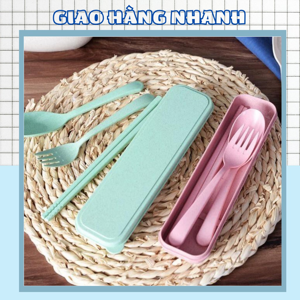 Bộ Thìa  , Dĩa , Đũa 3 Chi Tiết Lúa Mạch 1601 Shop Giao Hàng Nhanh 88