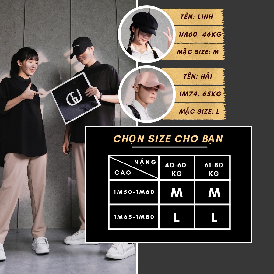 Áo Sơ Mi Nam Nữ Cổ Tàu Unisex Vải Kate Mềm Mại, Form Unisex Rộng Rãi Dễ Phối Đồ, Đủ 2 Màu Basic Trắng Đen GUF | BigBuy360 - bigbuy360.vn