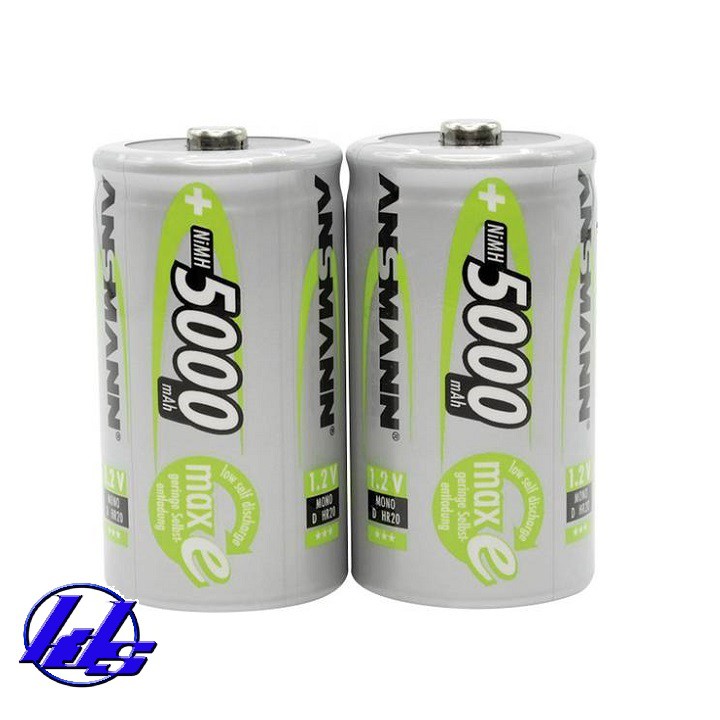 Pin sạc đại D Ansmann MaxE 5000mAh - Vỉ 2 viên