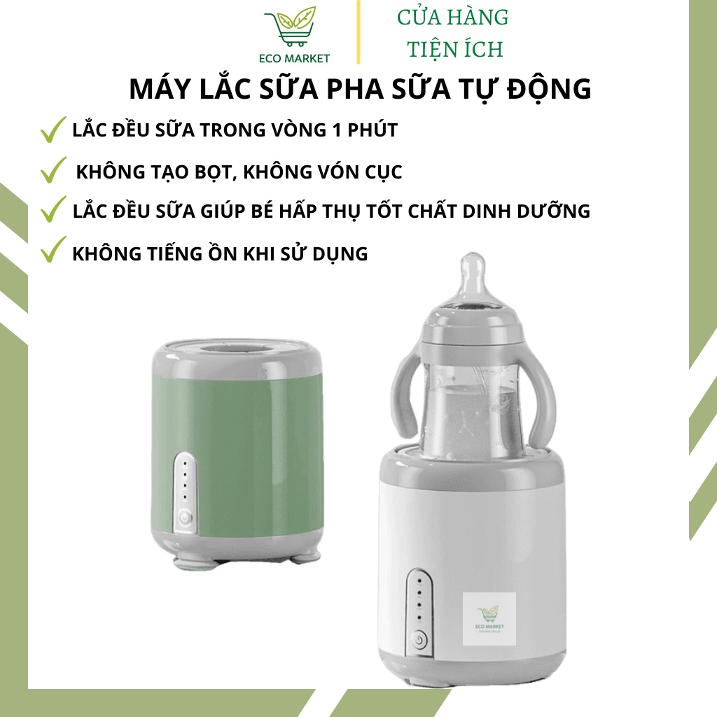 Máy lắc bình sữa cho bé, máy lắc sữa tự động xoay 360 độ, máy pha sữa bột nhanh trong vòng 1 phút - SET2072