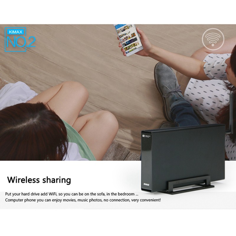 Blueendless Rj45 External Hard Drive Case Nas Antenna Wireless Sata Usb 3.0 Wifi Interface Aluminum Box 3.5 Hdd Caddy