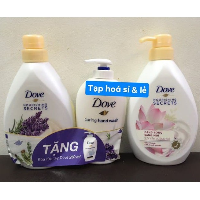 Sữa tắm Dove 530g tặng chai sữa rửa tay có 3 màu trong phân loại