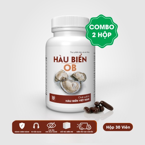 HOB-Combo 2 Hộp Hàu Biển OB Grow Green AZ tăng cường sinh lực, cải thiện xuất tinh sớm, rối loạn cương dương(30 viên)