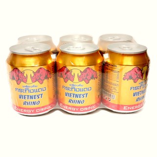Lốc 6 lon nước tăng lực tỉnh táo tinh thần VIETNEST RHINO 250ml