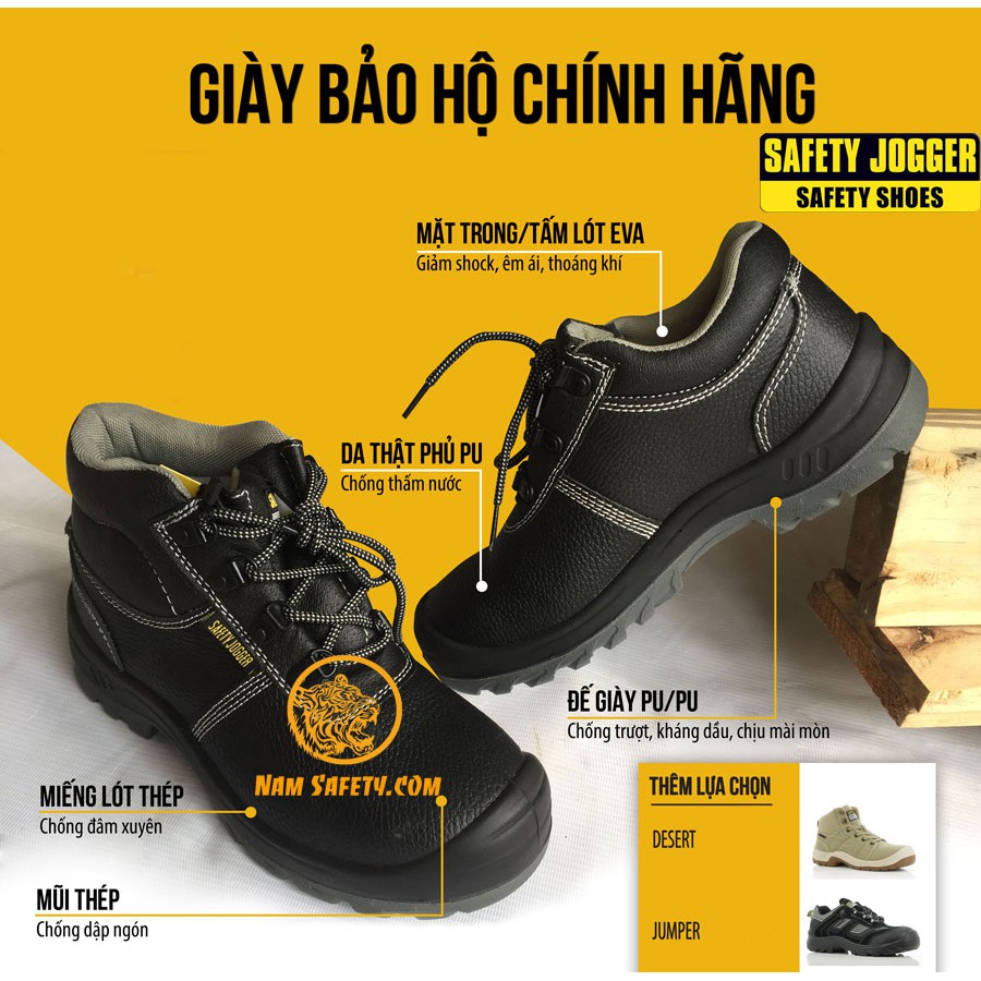 Giày Bảo Hộ Lao Động Jogger Bestrun S3 ,giày bảo hộ lao động da bò chống trơn