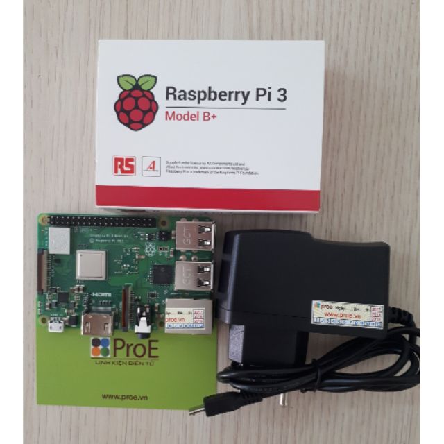 Bộ máy tính Raspberry Pi 3 Model B+ và nguồn 2.5A 5V