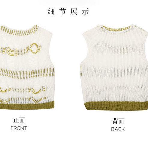 Áo Len Không Tay Thiết Kế Khoét Lỗ Phong Cách Mới Cho Nữ