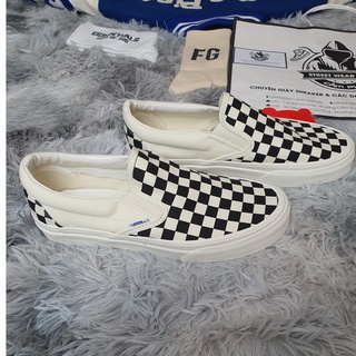 Giày thể thao van caro, giày lười slip on nam nữ full box Hàng cao cấp