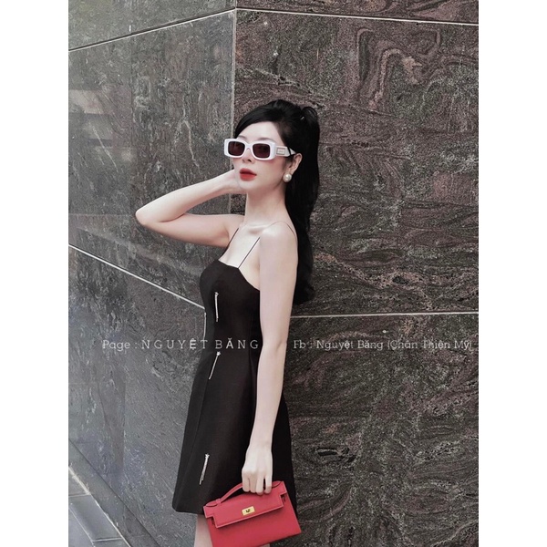 Đầm suông 2 dây kết chuỗi đá