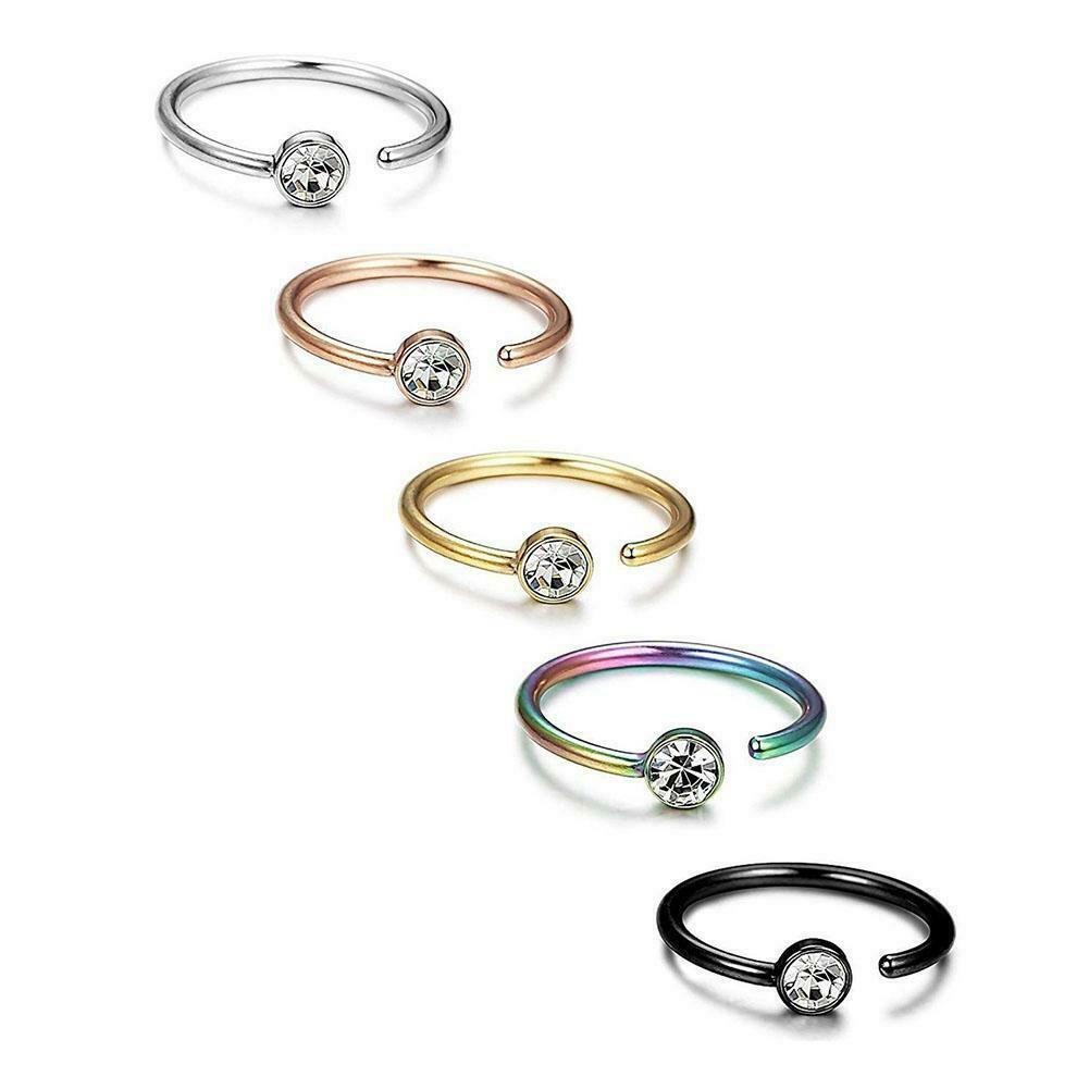 U Shaped Fake Nose Ring Hoop Septum Rings Stainless Piercing Jewelry Nose Steel I4J4