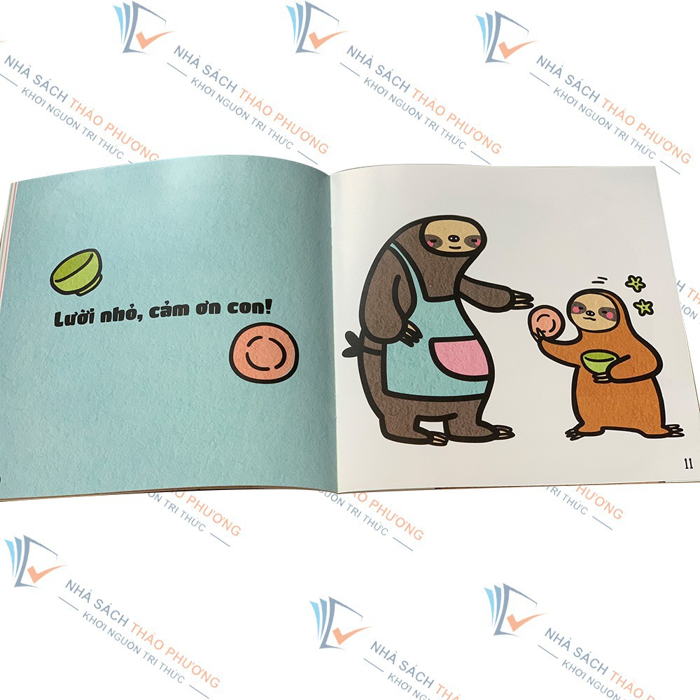 Sách Ehon kỹ năng sống - Cùng con học cách cư xử: Lười nhỏ Cảm ơn con!