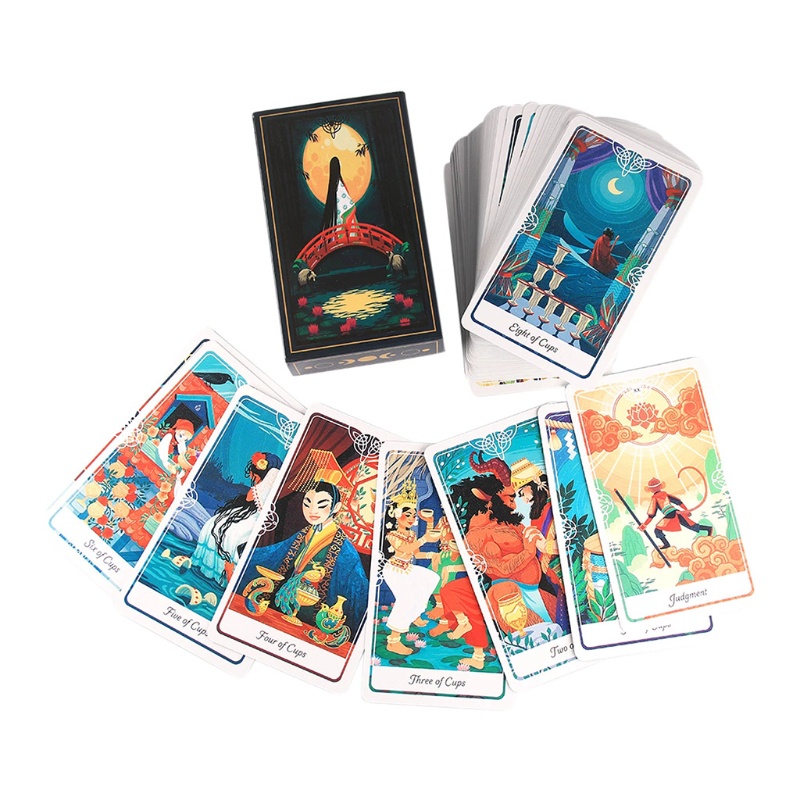 folღ Tarots of the Divine 78 Cards Deck Full English Mysterious Divination Family Party Oracle Cards Board Game