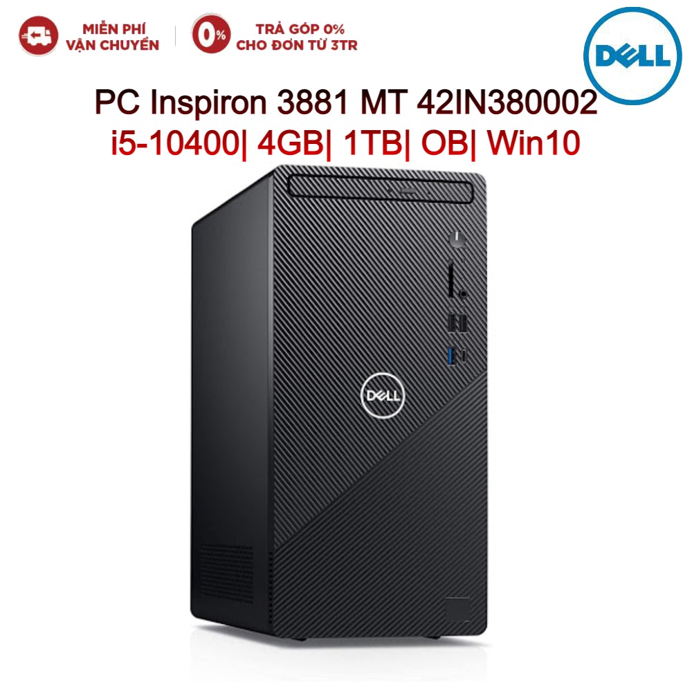 Máy tính để bàn PC Dell Inspiron 3881 MT 42IN380002 i5-10400| 4GB| 1TB| OB| Win10