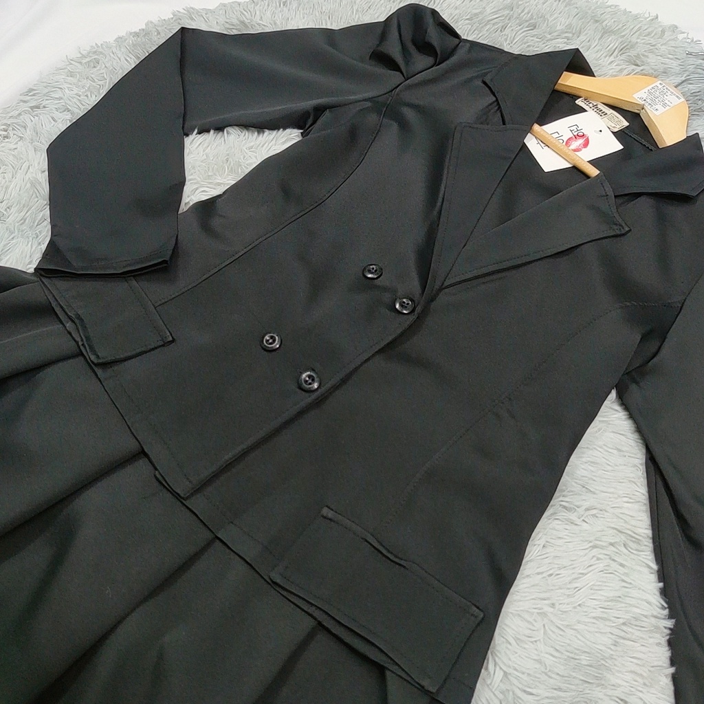 🔥FREESHIP🔥 Sét áo cổ Vest tay bồng dài + chân váy xếp ly mẫu mới đẹp cực sang chảnh,lên form chuẩn | BigBuy360 - bigbuy360.vn