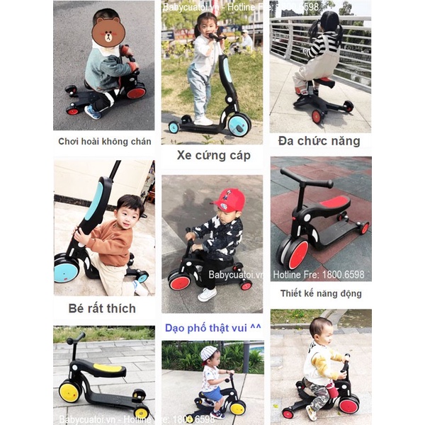 Xe trượt scooter đa năng cho bé 5 trong 1 SK1310 BBT GLOBAL, cho bé từ 1-8 tuổi, bảo hành 12 tháng