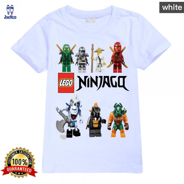 Áo Thun 100% Cotton Cổ Tròn In Hình Lego Ninjago Thời Trang Mùa Hè Cho Bé Trai