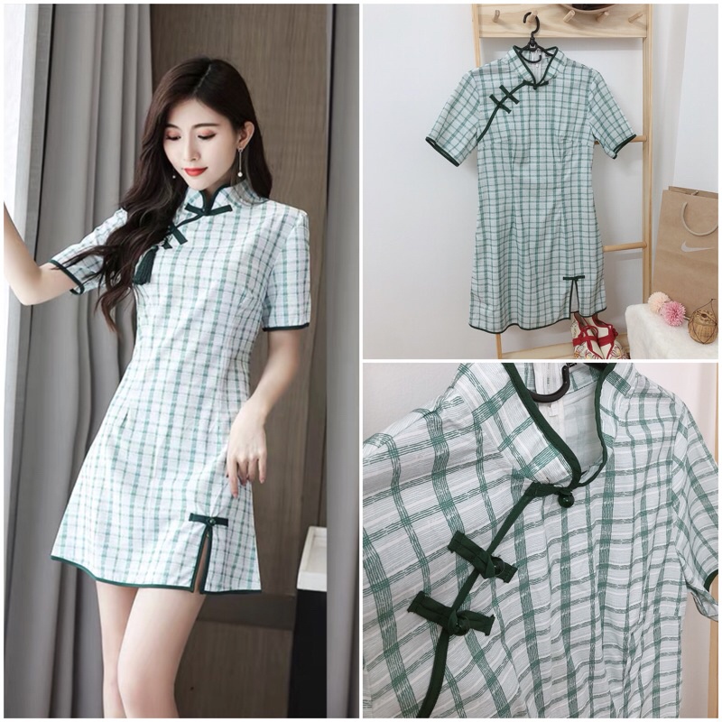 Sườn xám đầm hoa voan cách tân