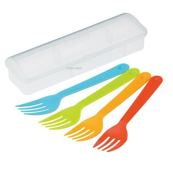 BỘ 4 NĨA PICNICA INOMATA CÓ HỘP ĐỰNG giúp giữ thìa được vệ sinh, dễ mang đi khi ra ngoài, mang theo ăn cơm văn phòng