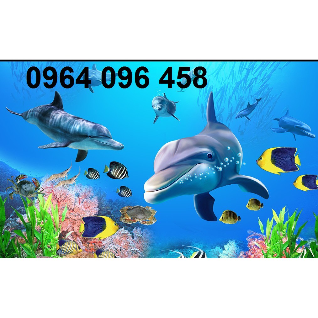 gạch tranh 3d cá heo đại dương - 78F