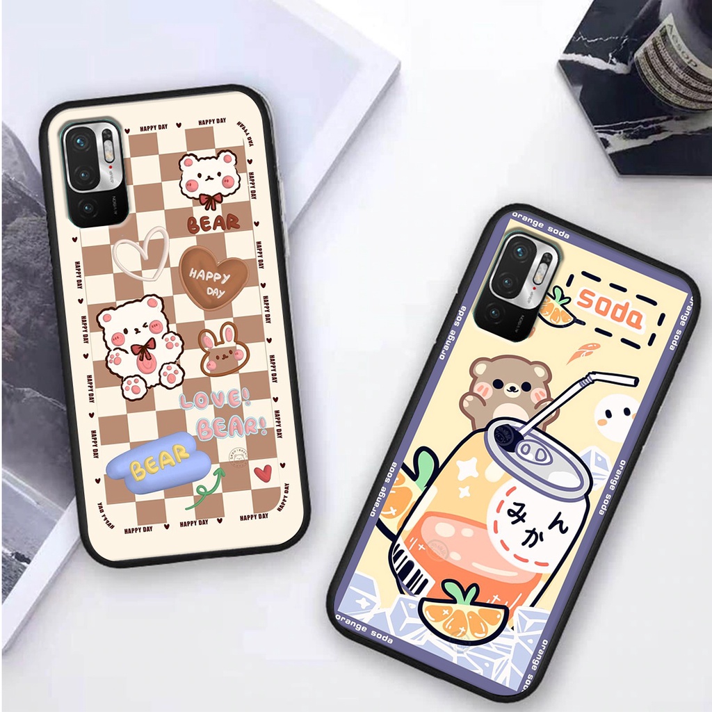 Ốp lưng Xiaomi REDMI NOTE 10 5G in hình 3D GẤU cute be@r, soda, happy day cực hot ,thời thượng