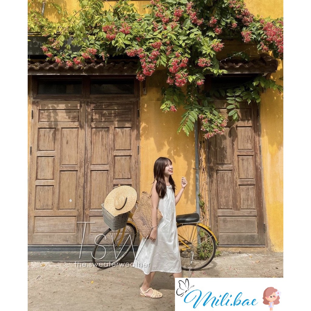 Váy Nữ, Váy Maxi Đi Biển, Váy Yếm Khoét Lưng Dáng Suông Siêu Xinh Mili Bae Store(có ảnh cận chất thật) | BigBuy360 - bigbuy360.vn
