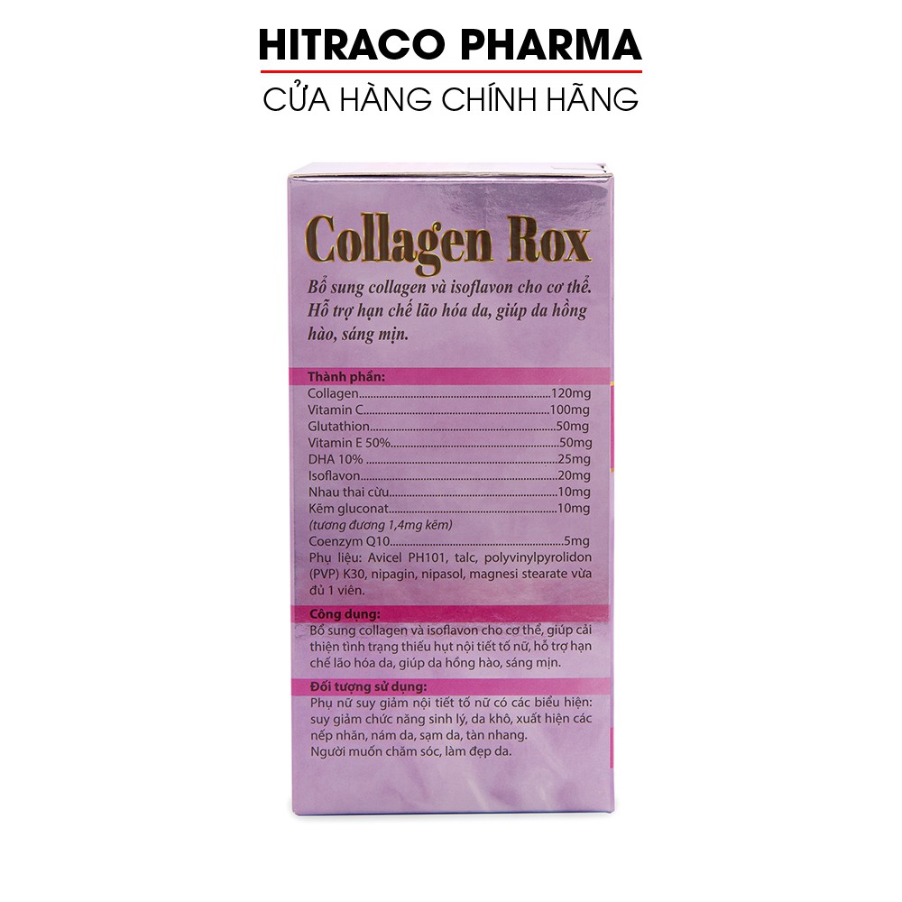 Viên uống đẹp da Collagen Rox Coenzym Q10 tăng nội tiết tố nữ - Hộp 60 viên | Thế Giới Skin Care