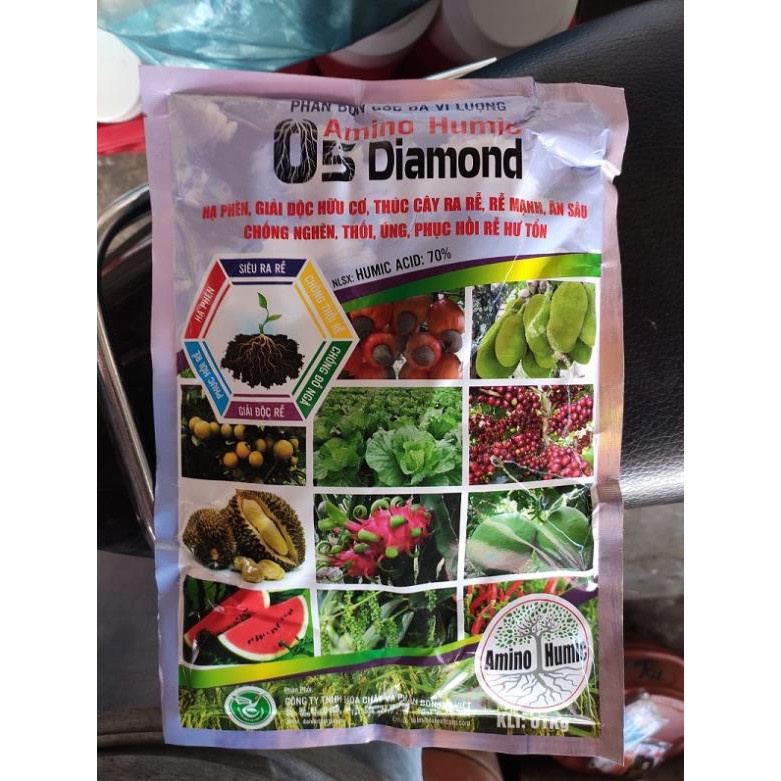 AMINO HUMIC Diamond 1kg Phân bón siêu axit Humic giúp hạ phèn, giải độc hữu cơ, thúc cây ra rễ