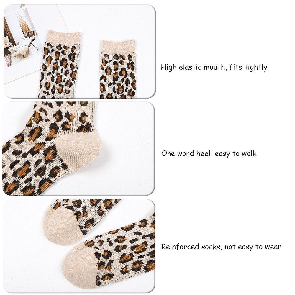 Đôi Vớ Thoáng Khí Thoải Mái In Họa Tiết Da Báo Cá Tính
