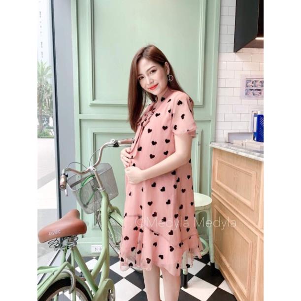 Váy bầu suông thời trang thiết kế dự tiệc công sở Loại 1